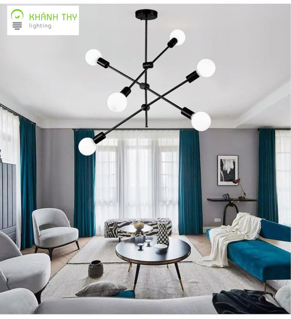 Đèn hiện đại đơn giản trang trí phòng khách nhỏ